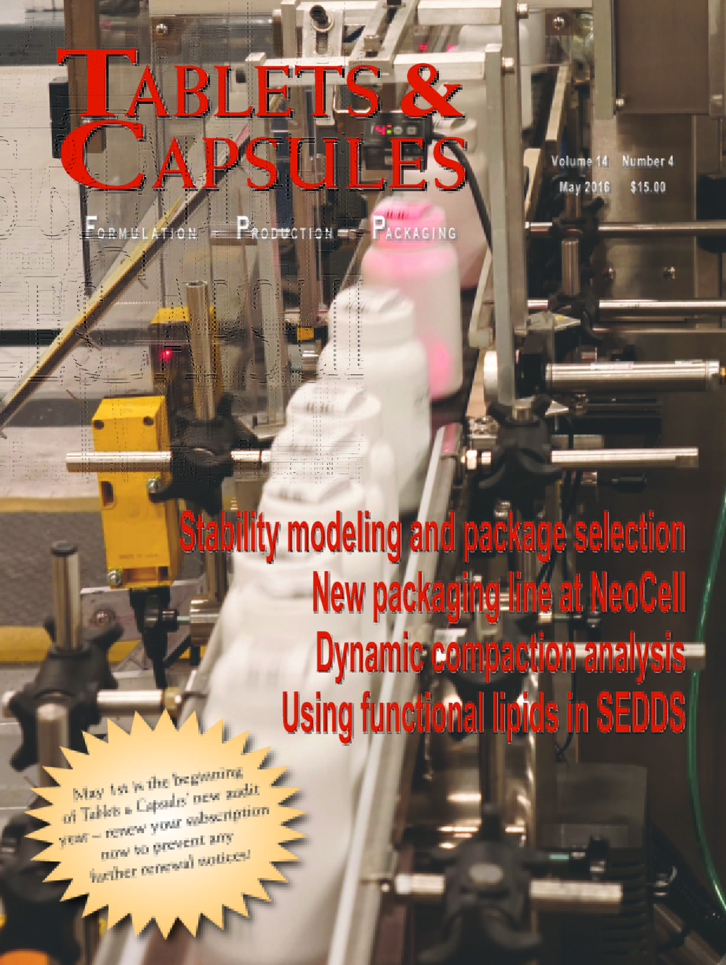 Tablets and Capsules May 2016 issue article for Drew John